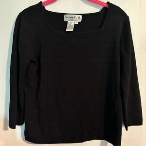 Square neck 3/4 sleeve black shirt size M by Joseph A.